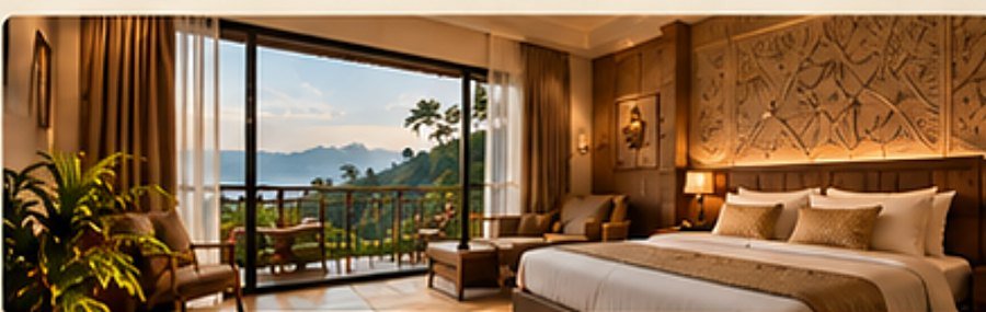 Saraswathi Krupa guest room with a hill view